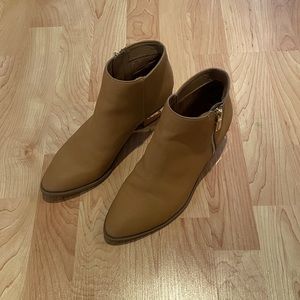 Tan leather booties